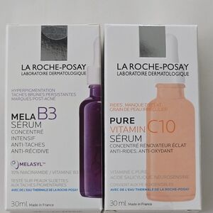 La Roche-Posay Mela B3 and Pure Vitamin C10 Serums - Purple and Orange